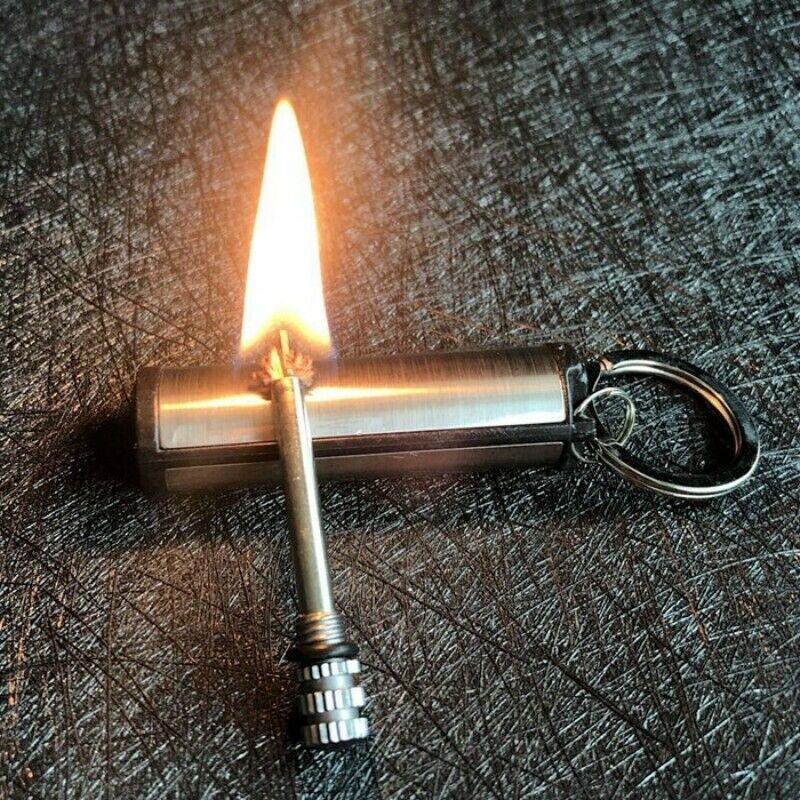 2pcs Fire Starter Flint Match Lighter Key Chain Camping Emergency Survival Tools