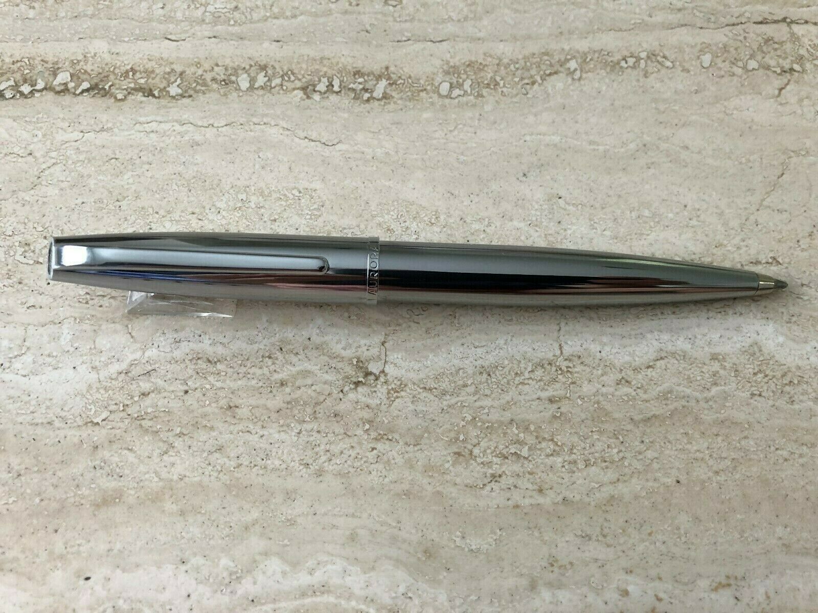 Aurora “style” Ballpoint Pen – Polished Chrome Lacquer - New, Unused Old Stock