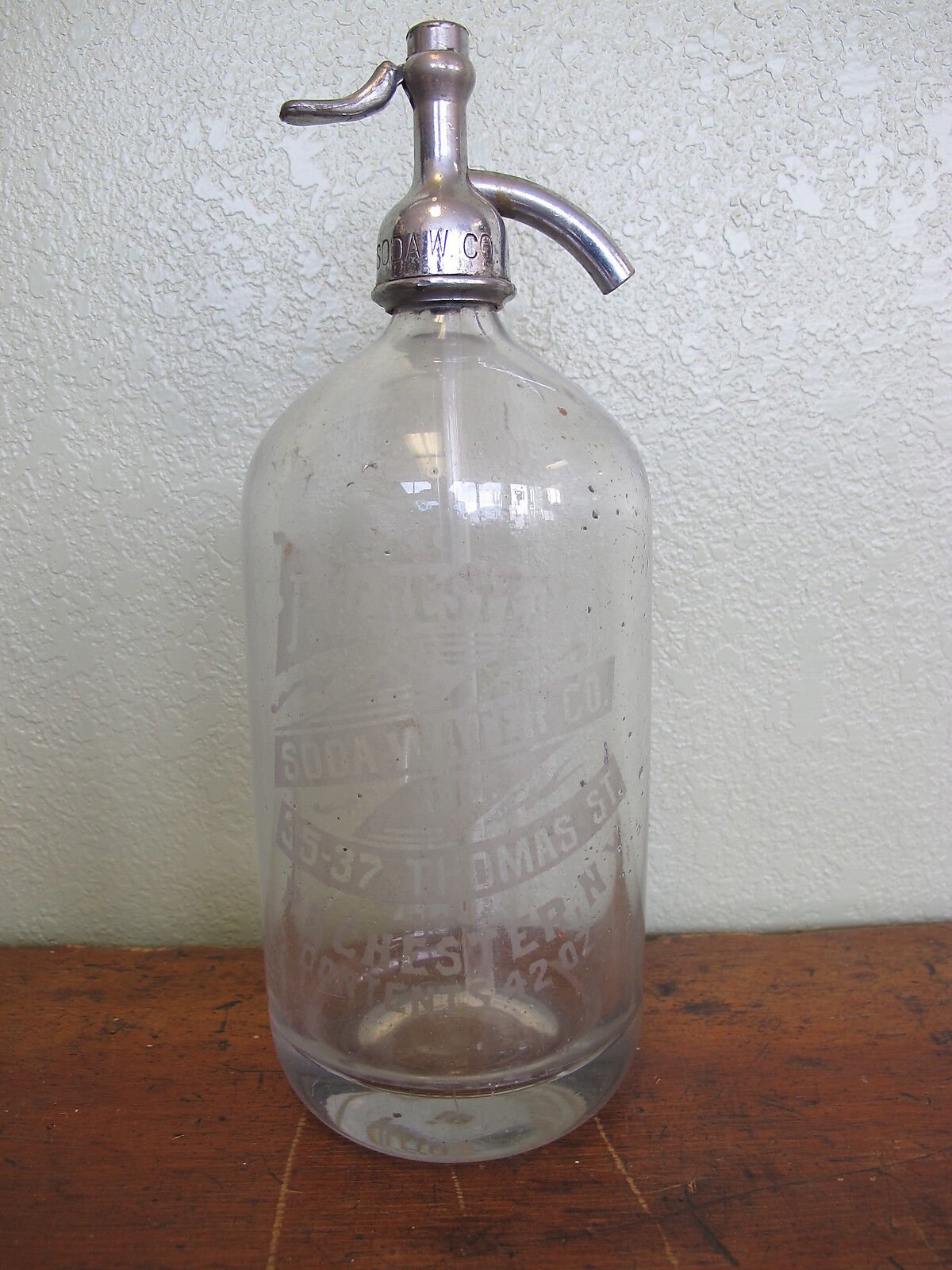 Rare Rochester Soda Water Co Siphon Bottle Soda Fountain Cafe Coffee Seltzer