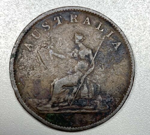 1851 Australia 1/2 Penny Token Melbourne Kangaroo