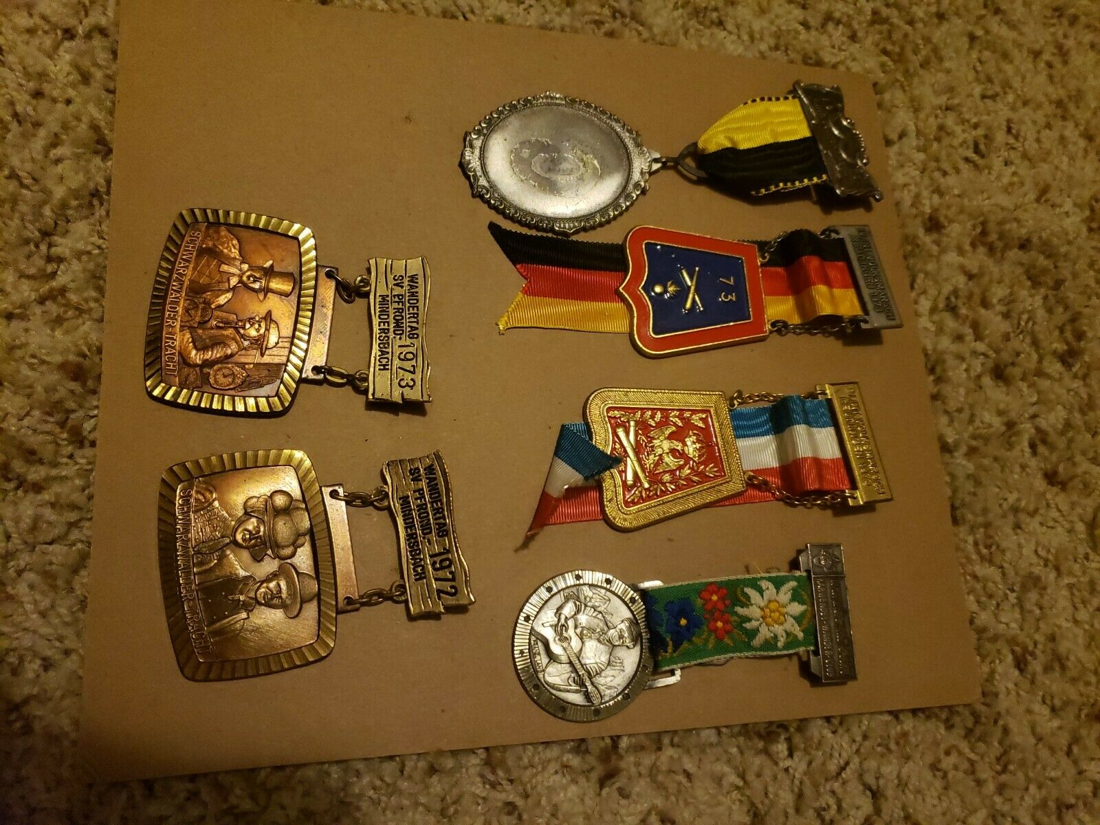 *lot Of 6* German Int Wandertag Medal Medal Military 1972-1973