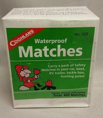 New Coghlan's Waterproof Safety Matches - Ten 40-count Boxes Coghlans 529