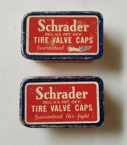 2 Vintage Wwii Willys Mb Ford Gp Gpw Jeep Harley Schrader Tire Valve Cap Tins