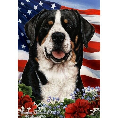 Patriotic (1) House Flag - Greater Swiss Mountain Dog 16144