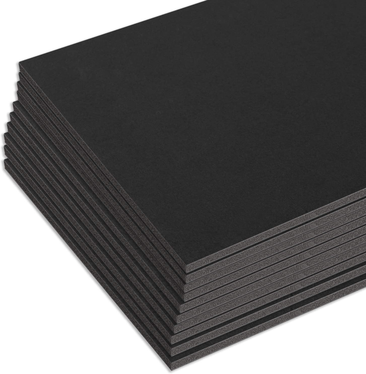 Mat Board Center, Pack Of 25 Foam Core Backing Boards 3/16" 11x14, Black