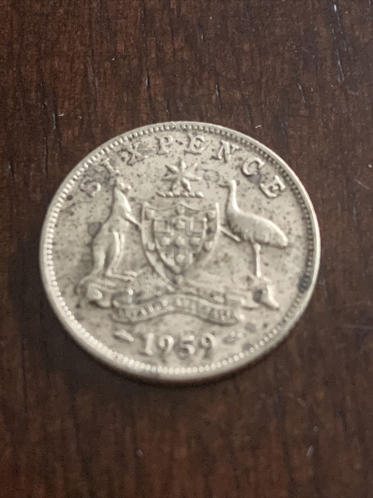 1959 Australia Six Pence Km#52 Elizabeth Ii Silver Coin