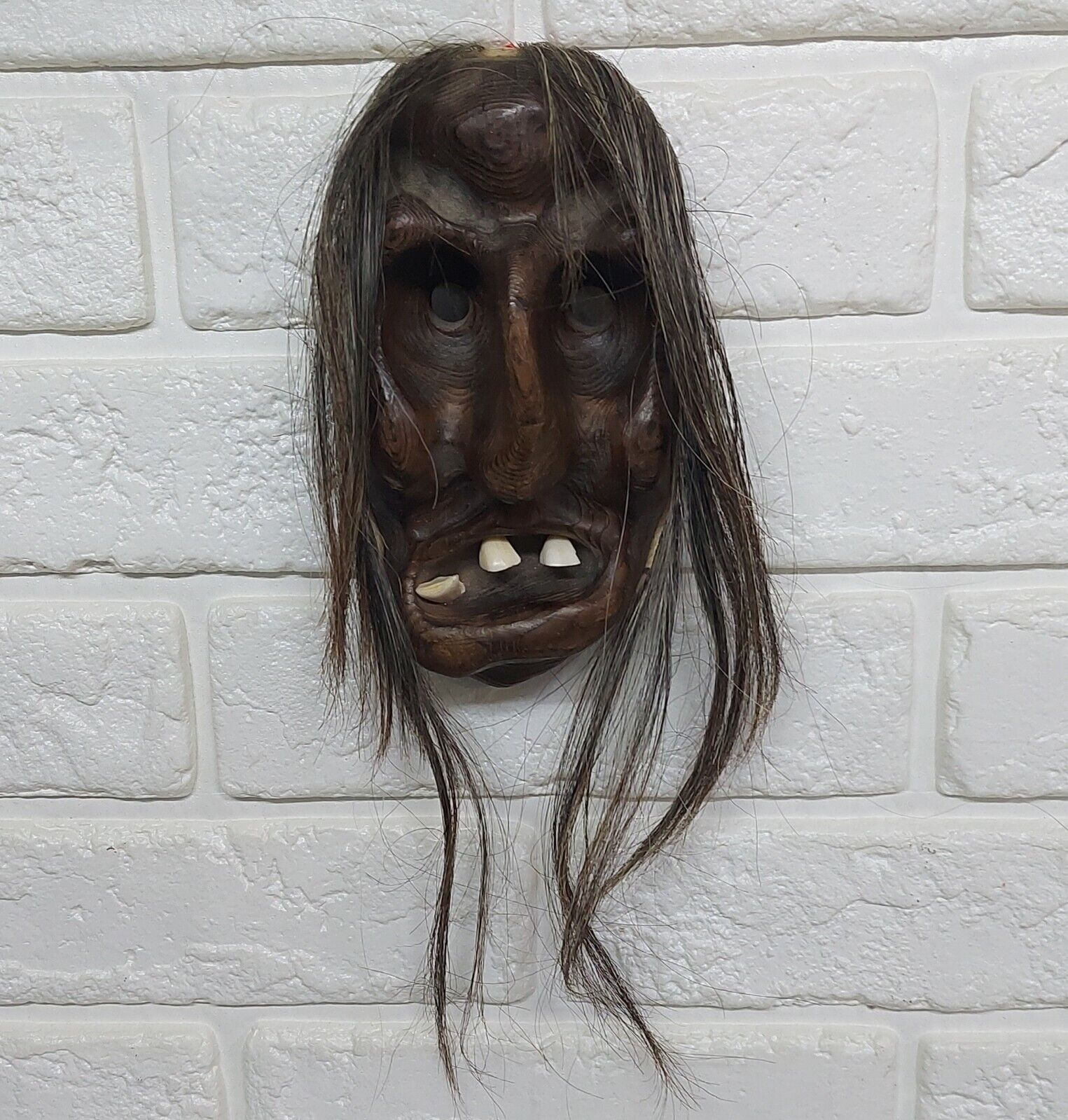 Vintage  #15 Echte Lötschentaler Mask 3- Hand Carved Wood