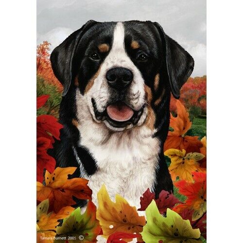 Fall House Flag - Greater Swiss Mountain Dog 13144