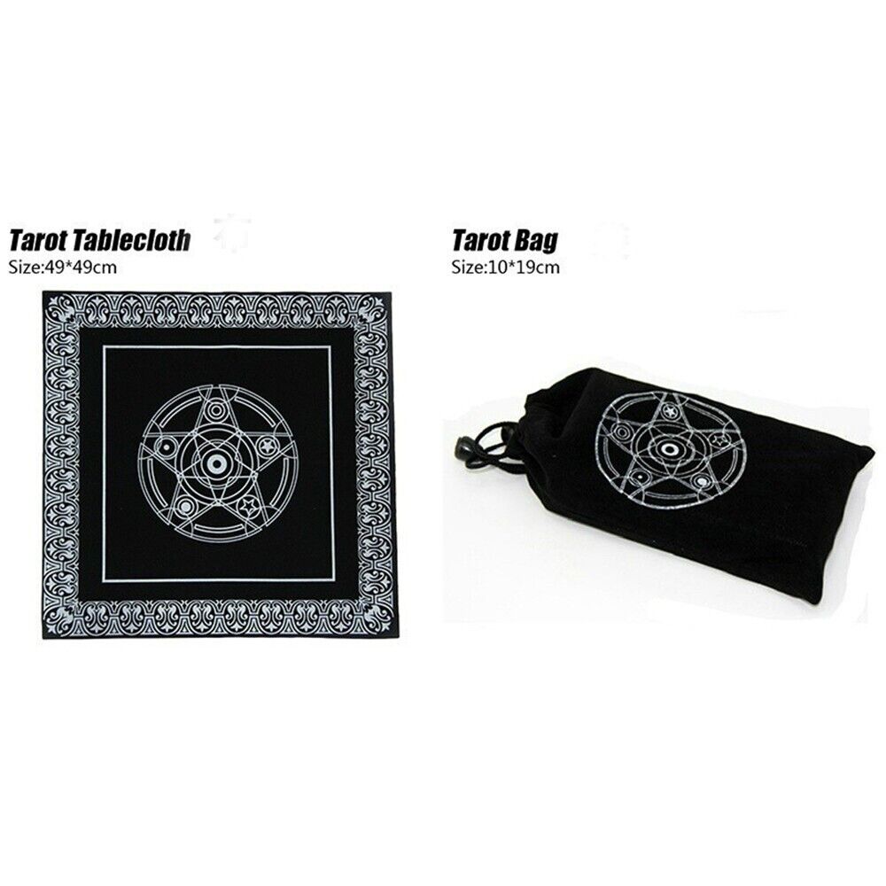 Tarot Card Tablecloth & Pouch Astrology Divination Non-slip Mat Table Cover