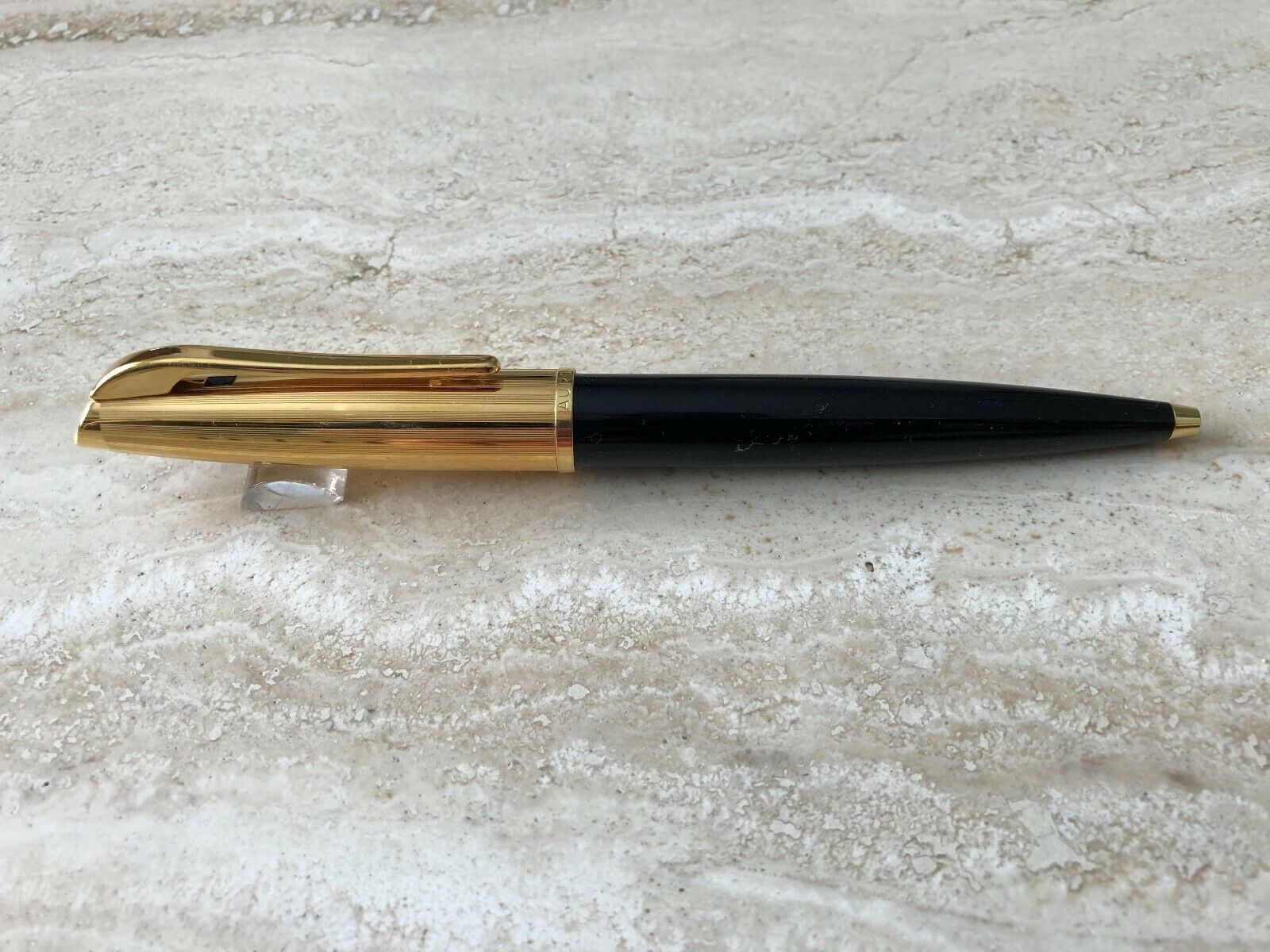 Aurora "style" Ballpoint Pen – Gold Cap / Black Barrel - New, Unused Old Stock