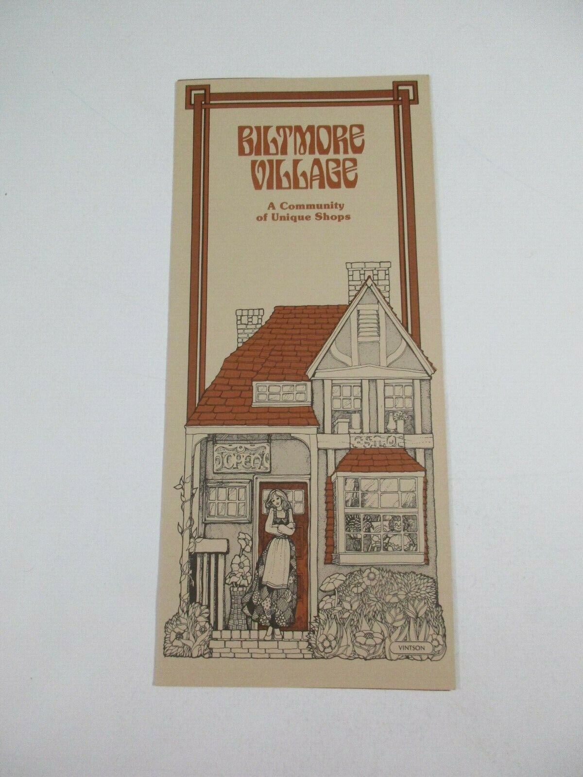 Vintage Biltmore Village Unique Shops Nc Travel Brochure Guide & Map-br1