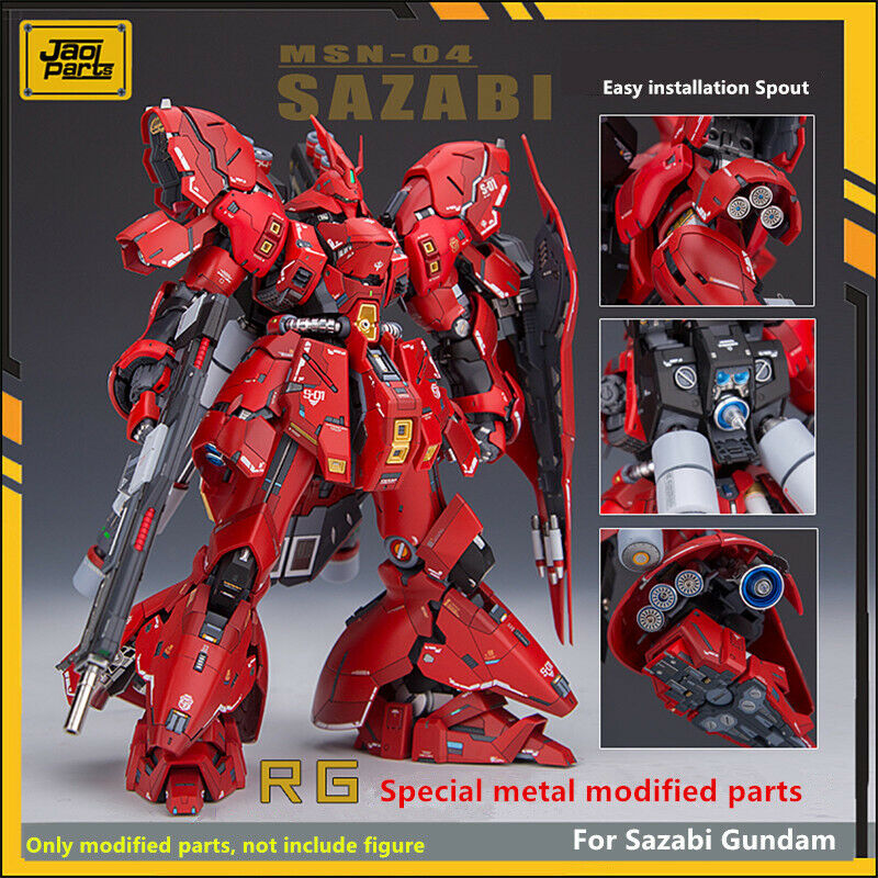 For Rg 1/144 Sazabi Gundam Jaoparts Metal Detail Parts Set W/ Dl Decal Tool-free