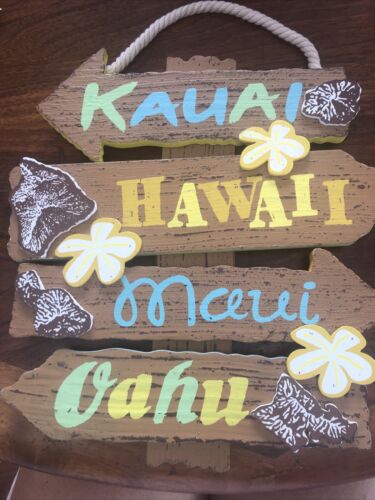 Hawaiian Style Hanging Wall Wood Sign Island Maui Oahu Hawaii Kauai Home Decor