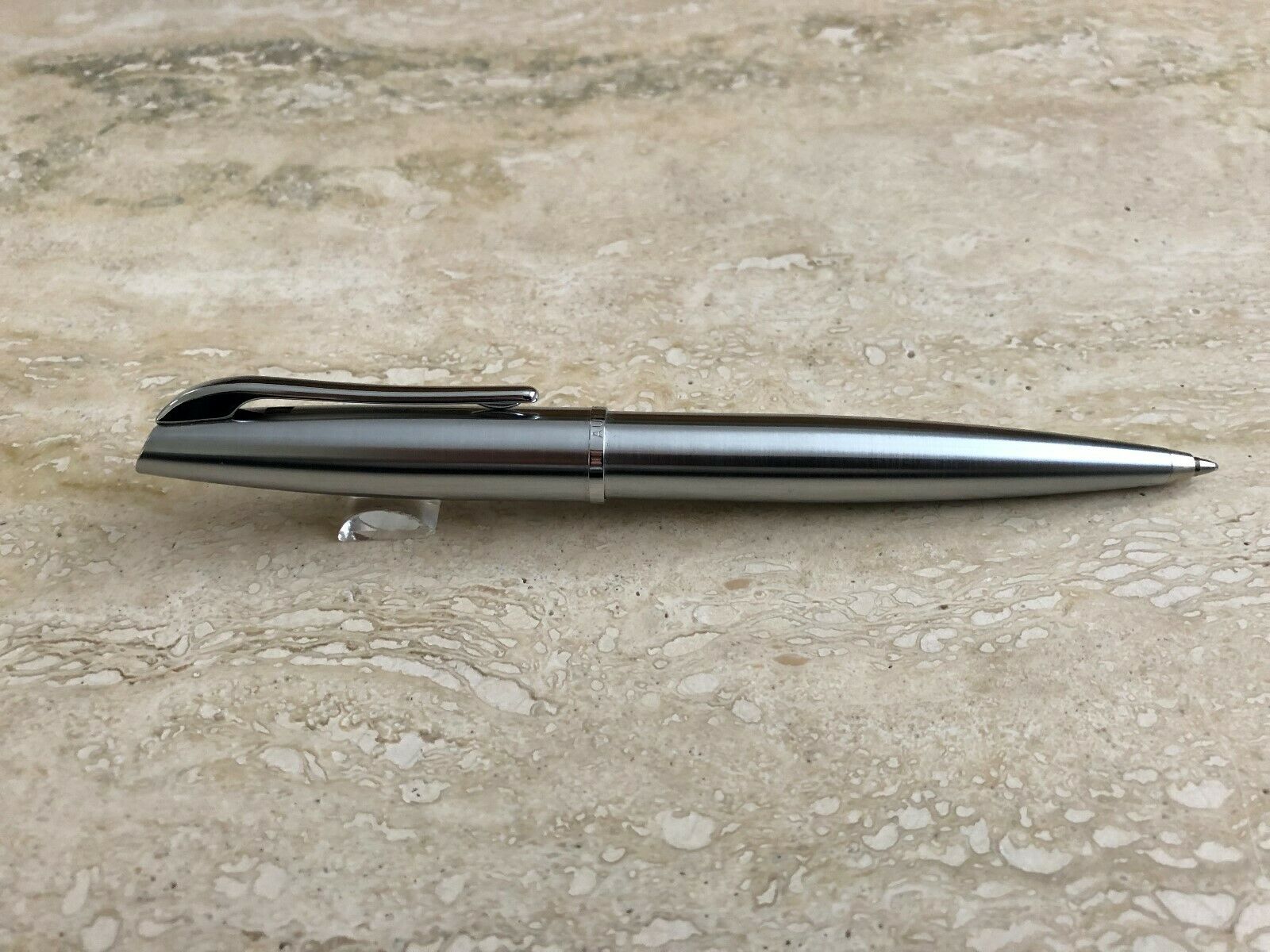 Aurora "style" Ballpoint Pen – Satin Chrome - New, Unused Old Stock