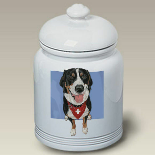 Greater Swiss Mountain Dog Ceramic Treat Jar Ps 52144