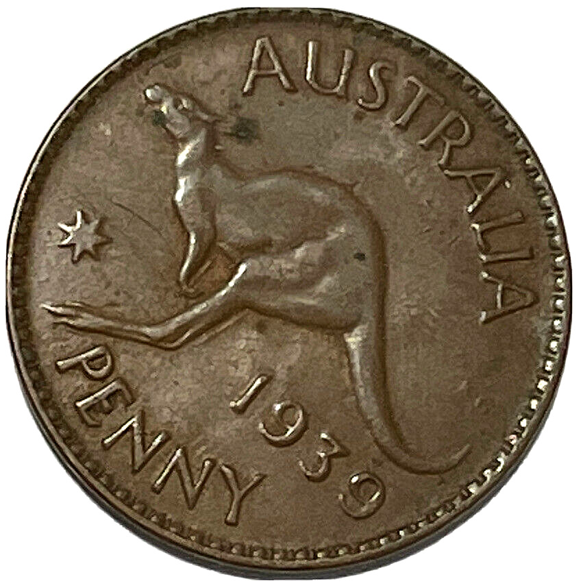1939 M Australia Kangaroo Large Penny George World Low Mintage Coin A3-16k M 36