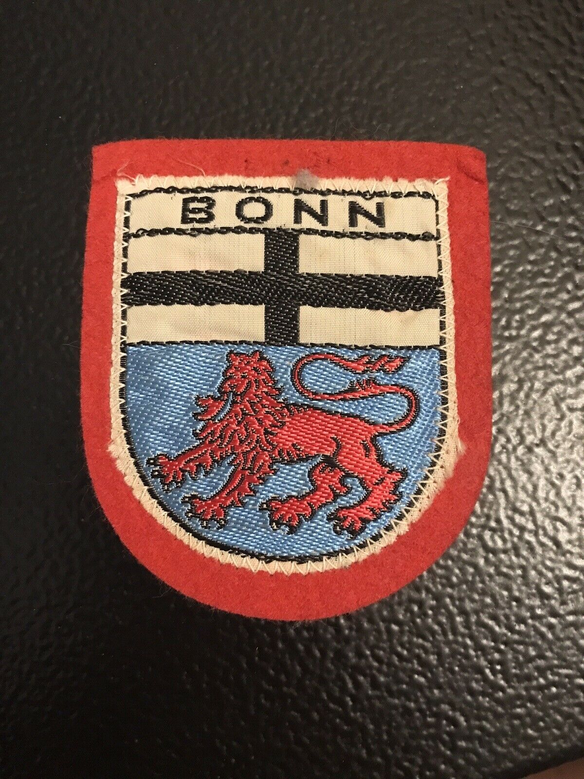 Bonn Germany Coat Of Arms Crest Lion Cross Souvenir Woven Felt Patch Badge