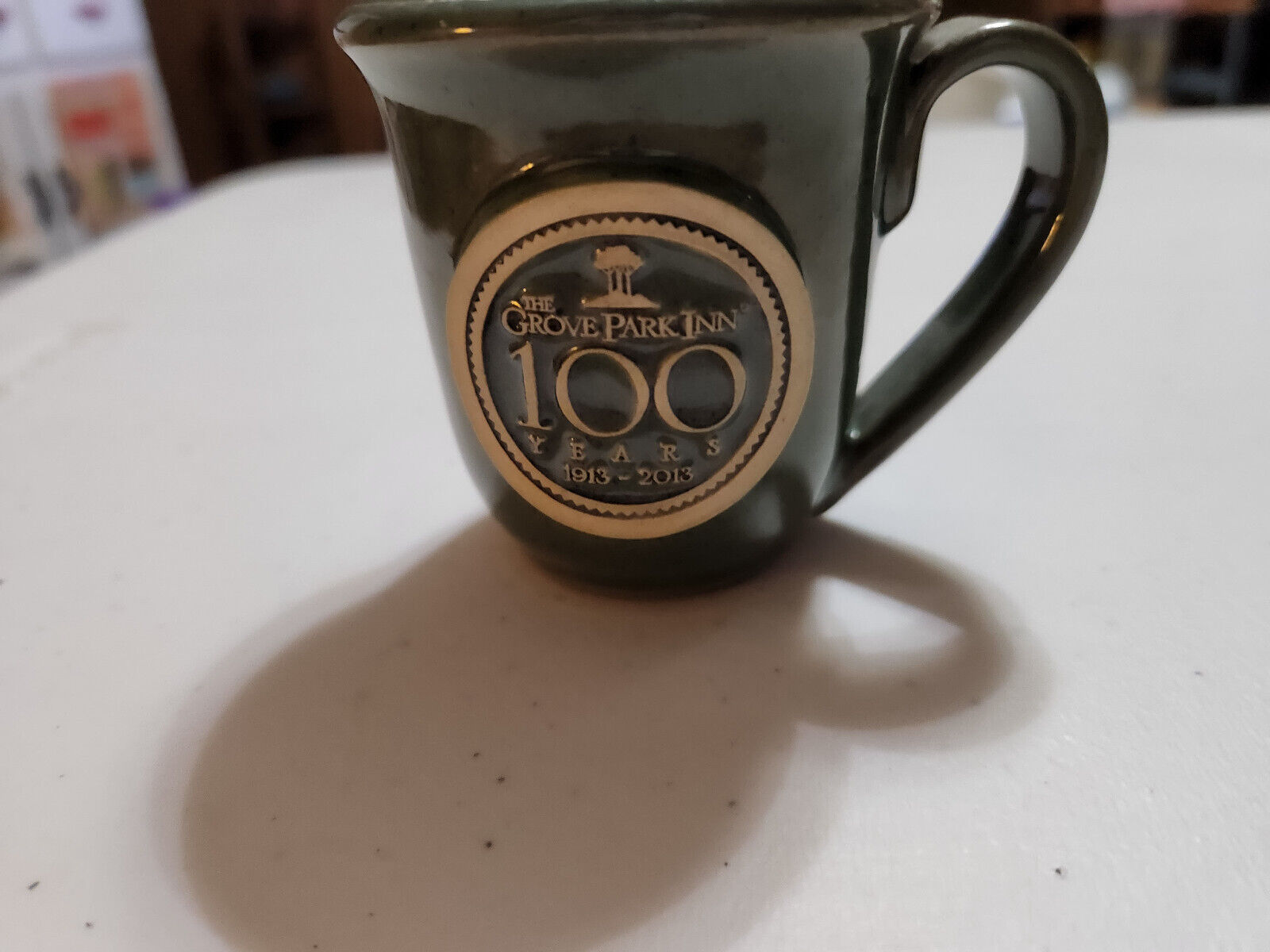 The Grove Park Inn Pottery Mug 100 Years 1913-2013 Green  Asheville Nc