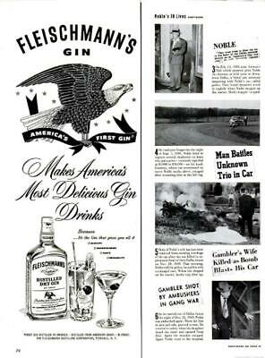 1951 Fleischmann's Gin Print Ad Vintage Bottle