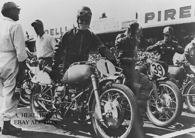 Moto Guzzi Works Rider Bruno Ruffo 1949 Italian Grand Prix Monza Motorcycle