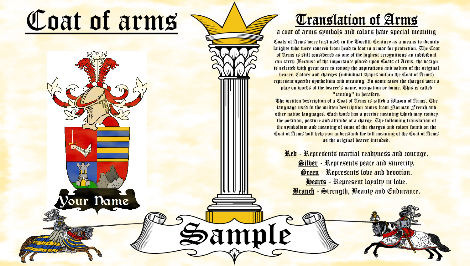 Calsar-mccalser Coat Of Arms Heraldry Blazonry Print