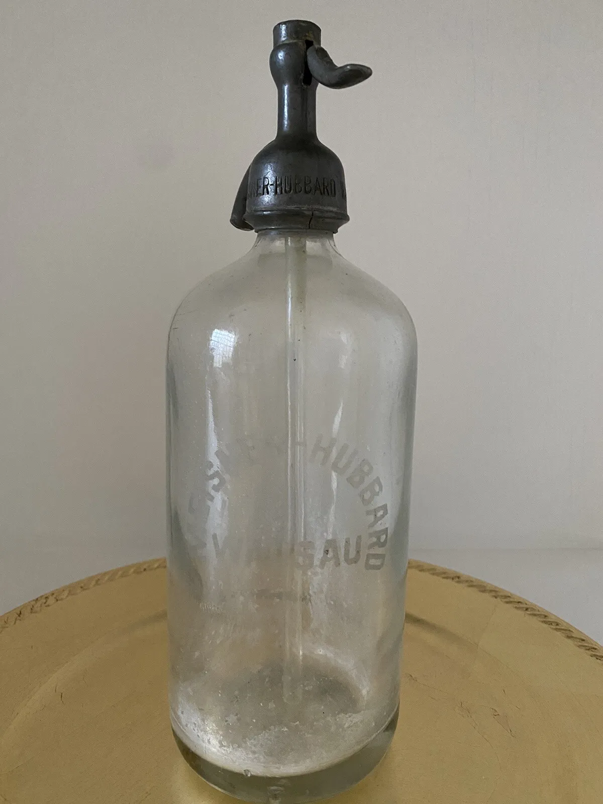 1930’s Seltzer Bottle Drug Store Fountain Meisner Hubbard Wausau Etched On Glass