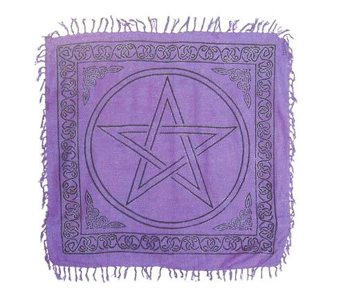 Purple Pentagram Pentacle Celtic Knots Wicca Pagan 36x36 Altar Tarot Table Cloth