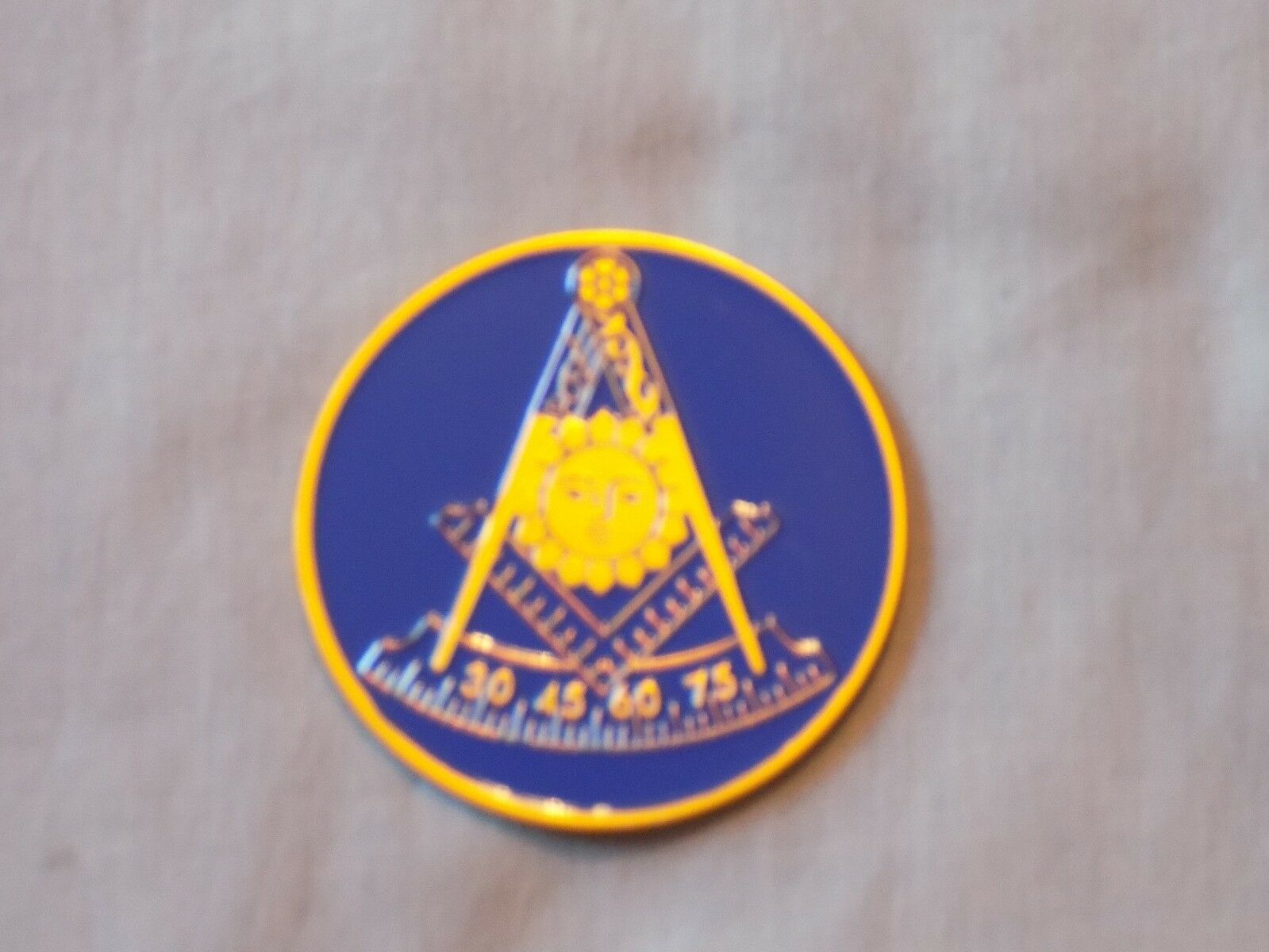 Masonic 3" Car Emblem Past Master Blue Square Compass Metal Freemason New