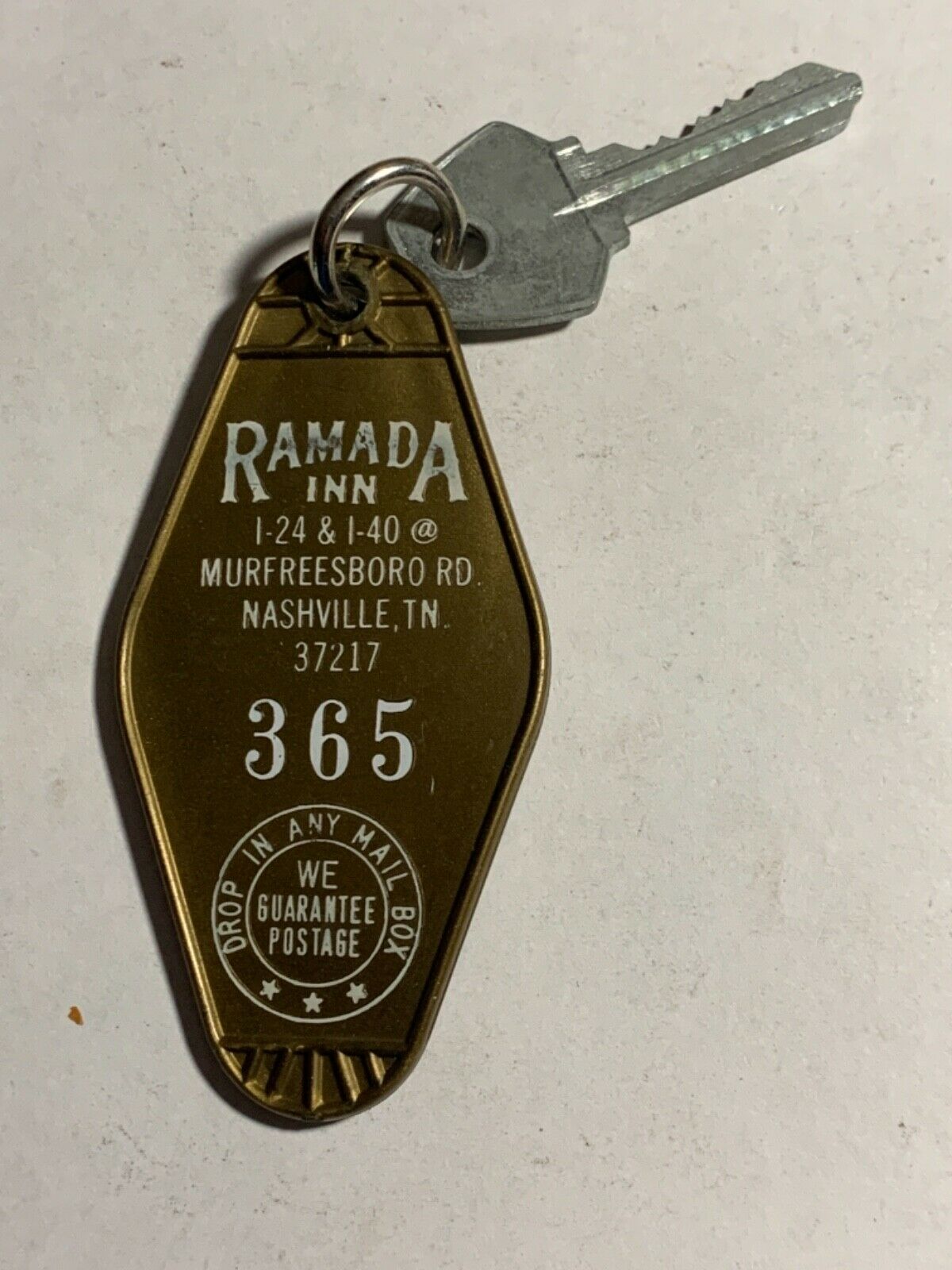 Ramada Inn Motel Hotel Room Key Fob With Key Nashville Tennessee #365