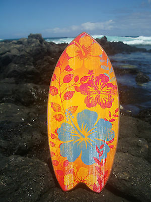 Hawaiian Floral Surfboard Sign Tropical Island Beach Surfing Home Decor New