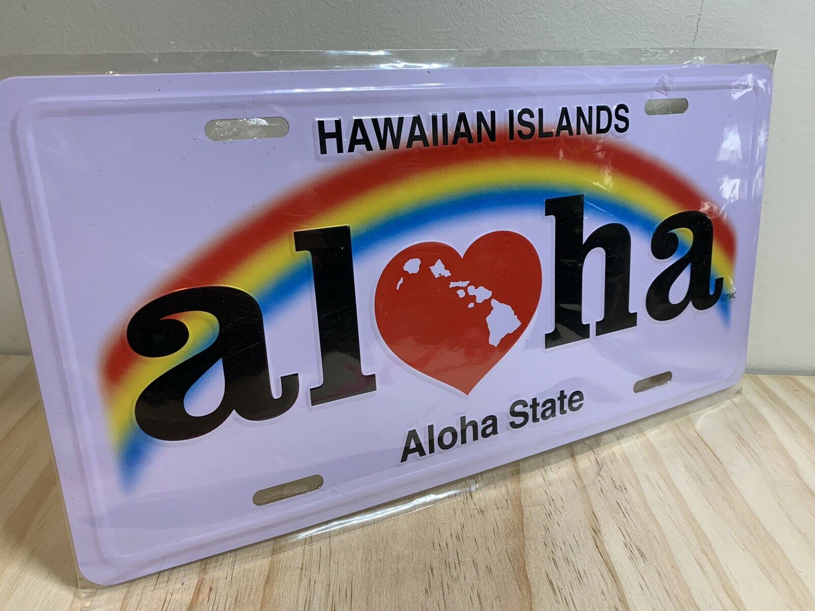 Hawaiian Aloha State Novelty License Plate Hawaii Rainbow Island Decor New