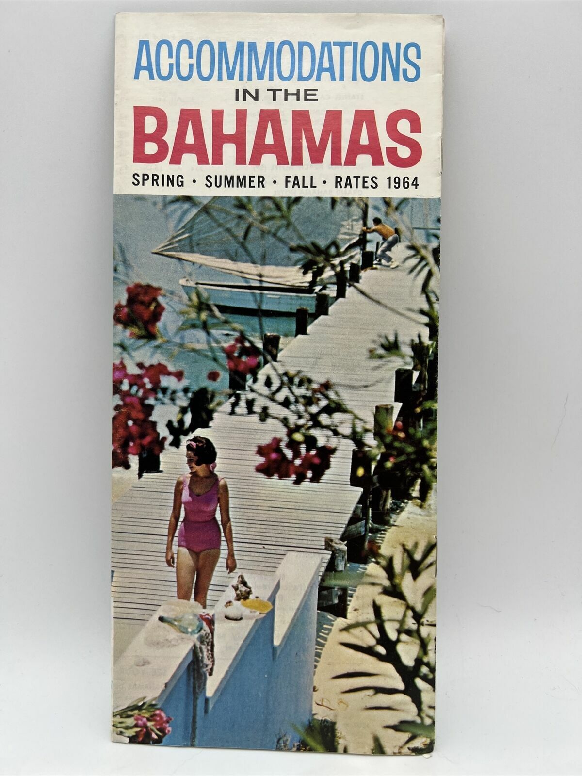 1964 Accommodations In The Bahamas Nassau Travel Tour Guide Brochure Rates & Map
