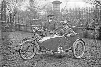 Royal Enfield Factory Sidecar Racer Oblin 1922 Endurance Race Photo Motorcycle