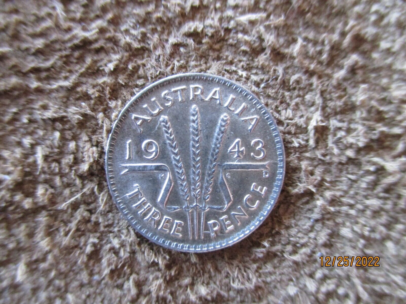 Australia Three Pence Silver Coin 1943
