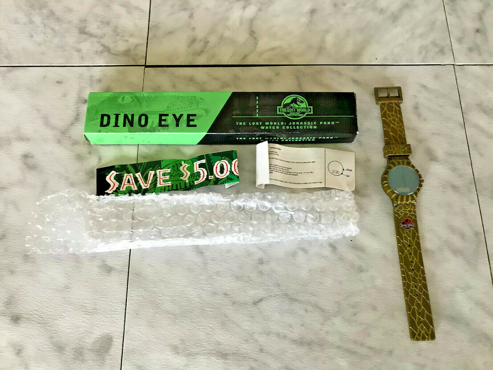 Vintage 1997 Burger King Jurasic Park Dino Eye Digital Watch (new)
