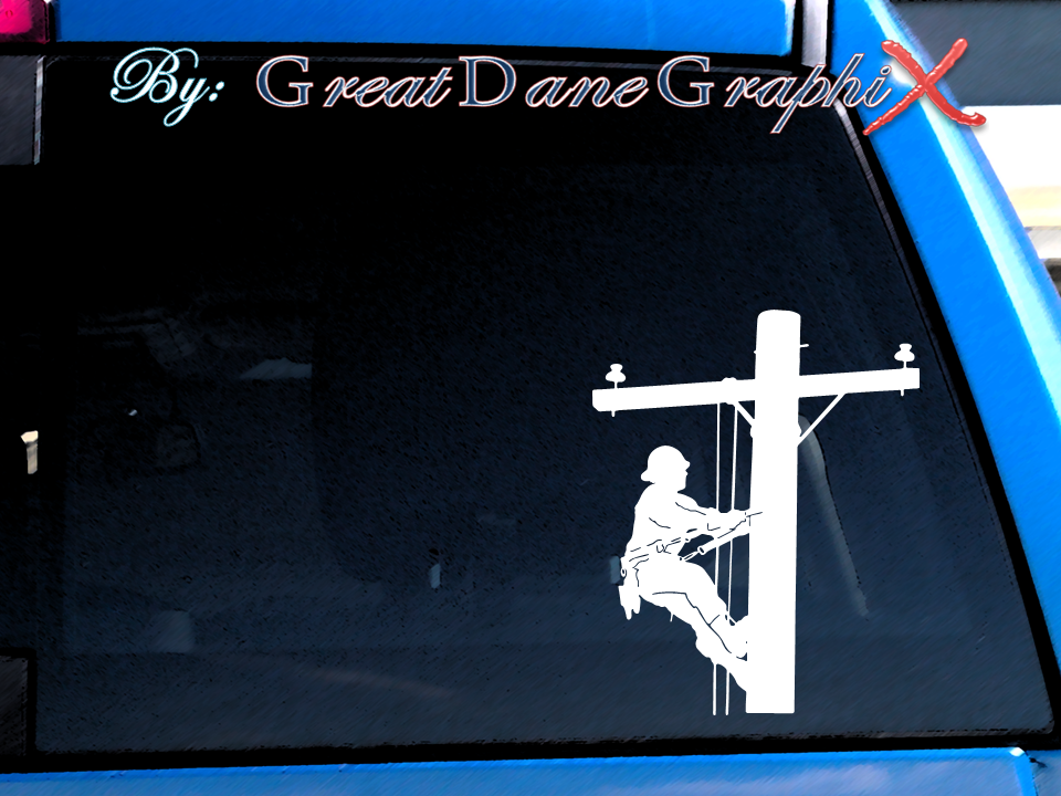 Line/cable Worker Lineman #1 - Vinyl Decal Sticker -color Choice- High Quality